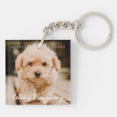 Pet Memorial Loving Memory Simple Modern Photo Sleutelhanger (Achterkant)