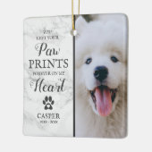 Pet Memorial Marble Fotokerstversiering Keramisch Ornament (Links)