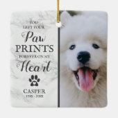 Pet Memorial Marble Fotokerstversiering Keramisch Ornament (Achterkant)