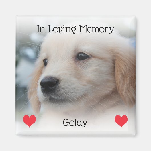 Pet Memorial met hart en foto Magneet (Voorkant)
