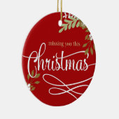 Pet Memorial met kerstfoto-naam Keramisch Ornament (Rechts)