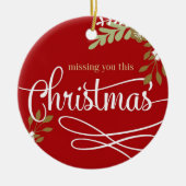 Pet Memorial met kerstfoto-naam Keramisch Ornament (Voorkant)