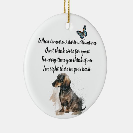 Pet Memorial met mooie woorden. Volledig bewerkbaa Keramisch Ornament (Rechts)