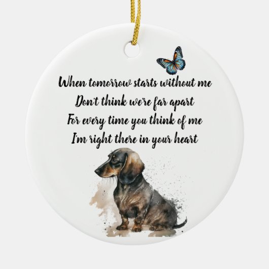 Pet Memorial met mooie woorden. Volledig bewerkbaa Keramisch Ornament (Voorkant)