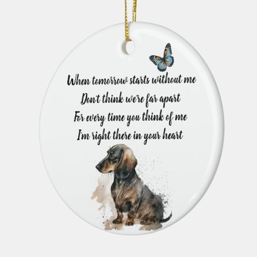 Pet Memorial met mooie woorden. Volledig bewerkbaa Keramisch Ornament (Links)