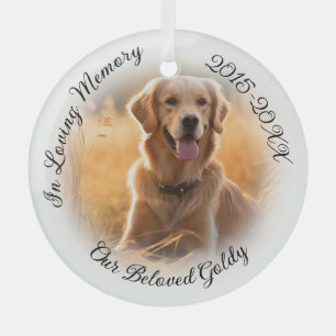 Pet Memorial met Soft White Photo Vignette Glas Ornament