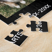 Pet Memorial met vier foto's, naam en data. Jig Legpuzzel (Zijkant)