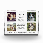Pet Memorial met vier foto's, naam en data. Ph Fotoblokken (Voorkant)