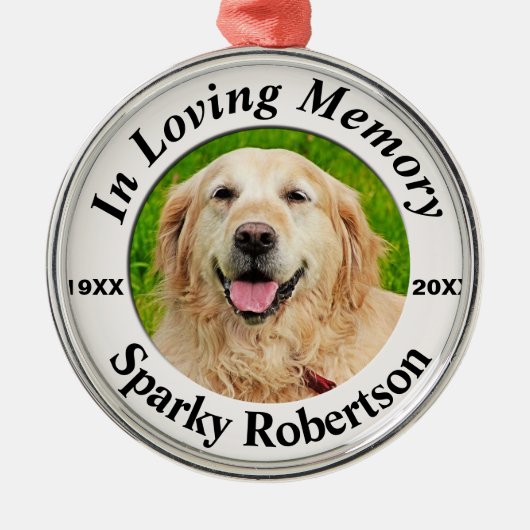 Pet Memorial Metalen Ornament (Voorkant)
