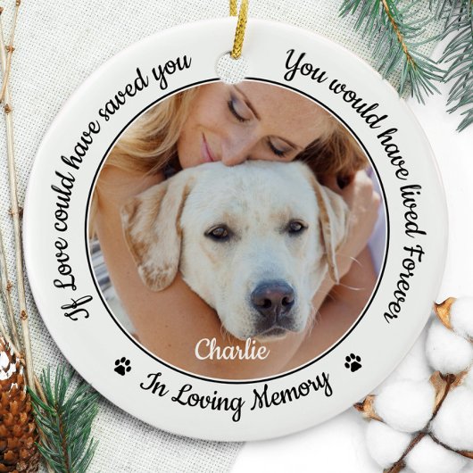 Pet Memorial Modern Dog 2 Fotosympathie Keramisch Ornament