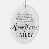 Pet Memorial Modern Elegant Eenvoudig Chique Paw Keramisch Ornament (Rechts)