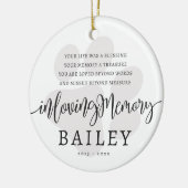 Pet Memorial Modern Elegant Eenvoudig Chique Paw Keramisch Ornament (Links)