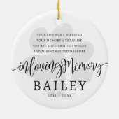 Pet Memorial Modern Elegant Eenvoudig Chique Paw Keramisch Ornament (Achterkant)