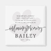 Pet Memorial Modern Elegant Eenvoudig Chique Paw Magneet (Voorkant)