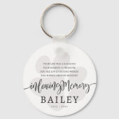 Pet Memorial Modern Elegant Eenvoudig Chique Paw Sleutelhanger (Voorkant)