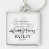 Pet Memorial Modern Elegant Eenvoudig Chique Paw Sleutelhanger (Voorkant)