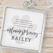 Pet Memorial Modern Elegant Eenvoudig Chique Paw Sleutelhanger