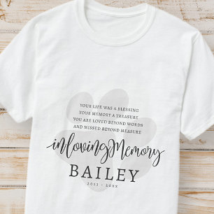 Pet Memorial Modern Elegant Eenvoudig Chique Paw T-shirt