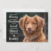 Pet Memorial Modern Personalize Dog Fotosympathie Bedankkaart (Voorkant)