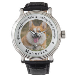 Pet Memorial Modern Photo Custom Dog Horloge