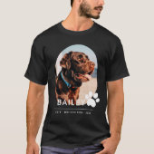 Pet Memorial Modern Remembrance Paw Aangepaste fot T-shirt (Voorkant)
