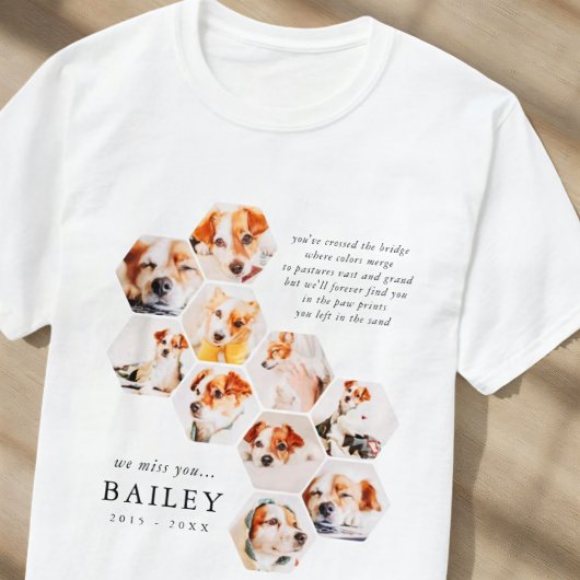 Pet Memorial Modern Simple 10 Fotocollage T-shirt