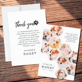 Pet Memorial Modern Simple 10 Photo Collage Bedankkaart