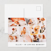 Pet Memorial Modern Simple Chic 9 Foto's Collage Briefkaart (Voorkant / Achterkant)