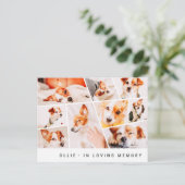 Pet Memorial Modern Simple Chic 9 Foto's Collage Briefkaart (Staand voorkant)