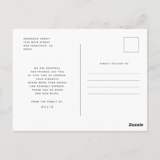 Pet Memorial Modern Simple Chic 9 Foto's Collage Briefkaart (Achterkant)