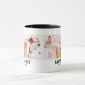 Pet Memorial Modern Simple Chic Custom Three Foto Mok (Midden)
