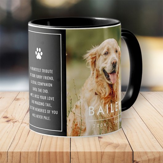 Pet Memorial Modern Simple Herdenking Poem Foto Mok