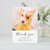 Pet Memorial Modern Simple Minimalist Chic Foto Bedankkaart (Staand voorkant)
