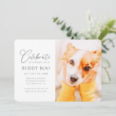 Pet Memorial Modern Simple Minimalist Chic Foto Kaart (Staand voorkant)