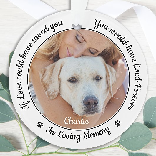 Pet Memorial Moderne aangepaste hond 2 foto sympat Ornament
