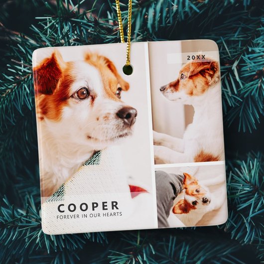 Pet Memorial Moderne eenvoudige geometrische fotoc Keramisch Ornament