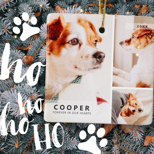 Pet Memorial Moderne eenvoudige geometrische fotoc Keramisch Ornament