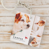 Pet Memorial Moderne eenvoudige geometrische fotoc Sleutelhanger