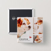Pet Memorial Moderne eenvoudige geometrische fotoc Vierkante Button 5,1 Cm (Voorkant /achterkant)