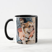 Pet Memorial Moderne Grunge Herdenking Gedicht Fot Mok (Links)