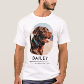 Pet Memorial Moderne Herinnering Custom Foto T-shirt (Voorkant)