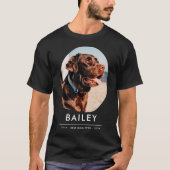 Pet Memorial Moderne Herinnering Custom Foto T-shirt (Voorkant)