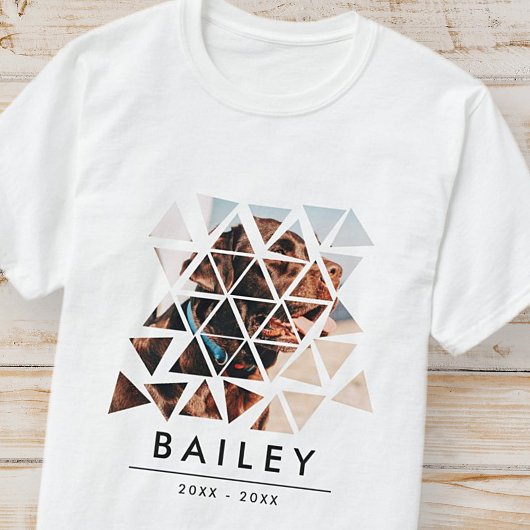 Pet Memorial Moderne Kunst Herinnering Custom Foto T-shirt