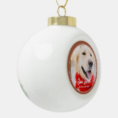 Pet Memorial Moderne Lijsten Eenvoudige foto Keramische Bal Ornament (Links)