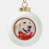 Pet Memorial Moderne Lijsten Eenvoudige foto Keramische Bal Ornament (Voorkant)