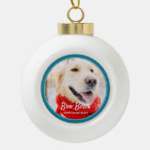 Pet Memorial Moderne Lijsten Eenvoudige foto Keramische Bal Ornament (Voorkant)