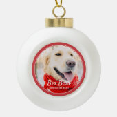Pet Memorial Moderne Lijsten Eenvoudige foto Keramische Bal Ornament (Voorkant)