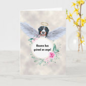 Pet memorial Mountain angel vleugels gedicht Kaart (Gele Bloem)