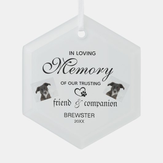 Pet Memorial Ornament - Aangepaste foto Keepsake! (Voorkant)