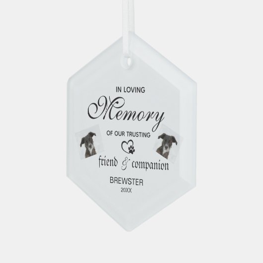 Pet Memorial Ornament - Aangepaste foto Keepsake! (Voorkant links)